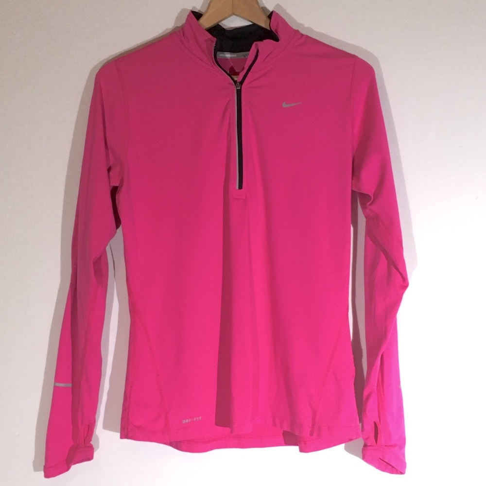 Nike Running Pink 1/4 Zip Pullover Medium